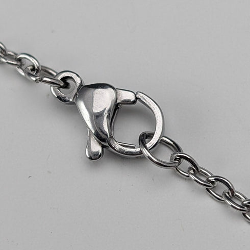 Vintage sterling silver two-tone mother-of-pearl pendant with necklace